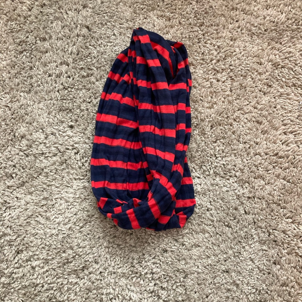 Navy & Red Infinity Scarf